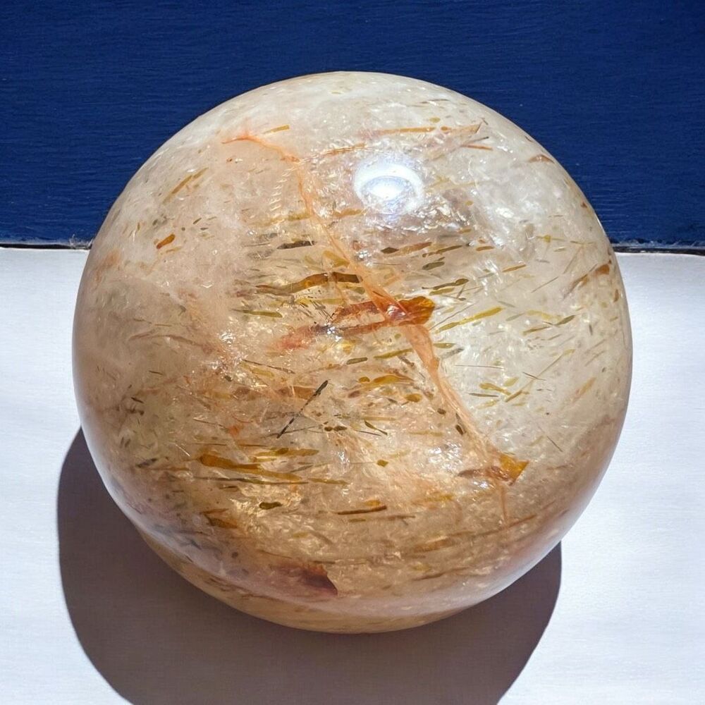 Golden Rutilated Quartz Marble Sphere‎ (#9)